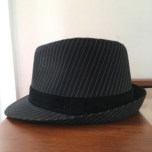 Black & White Striped Fedora
